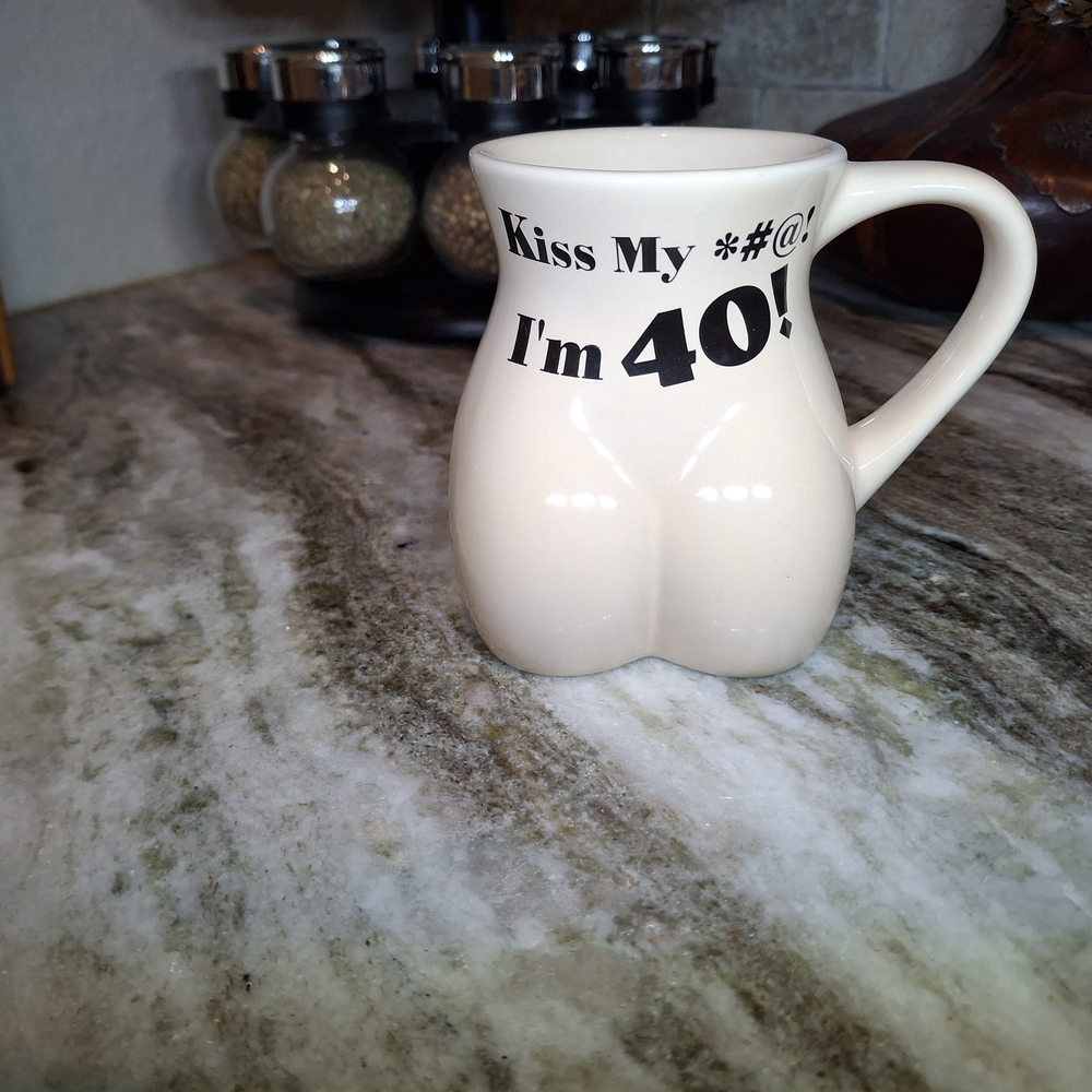 Novelty Cream Mug with Humorous Print